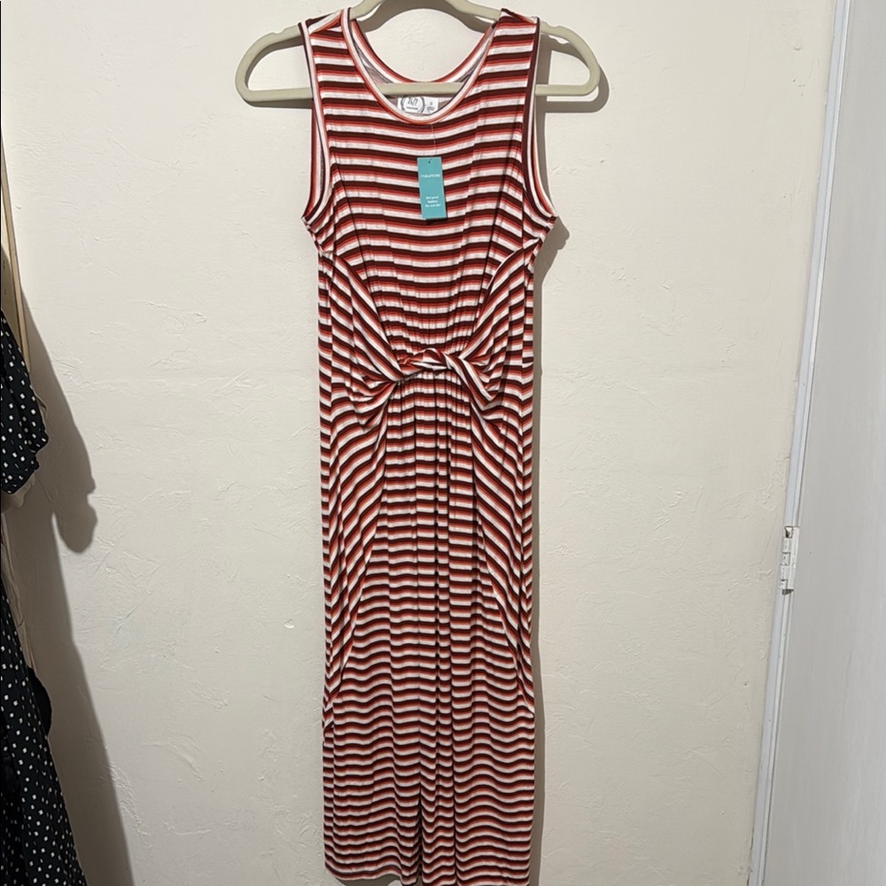 Maurices Red and White Striped Maxi One Piece